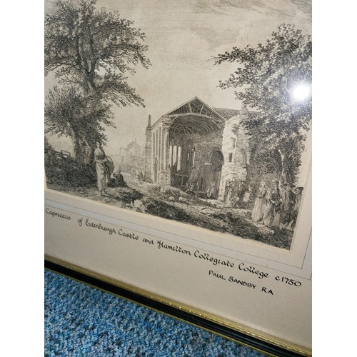 327 - Original Etching by Paul Sandby RA 1725-1809 The Etching is Dated from Around 1750 Depicting Hamilto... 