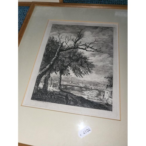 336 - Three Paul Sandby Etchings Dated 1750 Scenes of Edinburgh Arthur's Seat, Leith, In the Meadows these... 