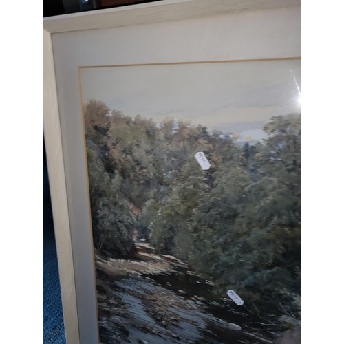 339 - Original Watercolour Depicting a River Scene Very Well Executed Signed Proudfoot Lower Right Measure... 