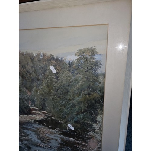 339 - Original Watercolour Depicting a River Scene Very Well Executed Signed Proudfoot Lower Right Measure... 