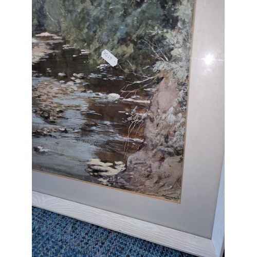 339 - Original Watercolour Depicting a River Scene Very Well Executed Signed Proudfoot Lower Right Measure... 