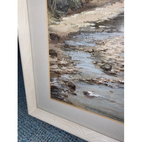 339 - Original Watercolour Depicting a River Scene Very Well Executed Signed Proudfoot Lower Right Measure... 