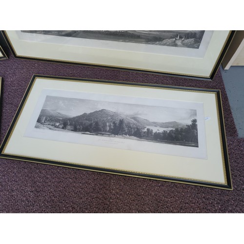 343 - Four Vintage Prints DepictingLake Windermere, The Vale of Grasmere, Keswick Lake, Rydal the prints l... 