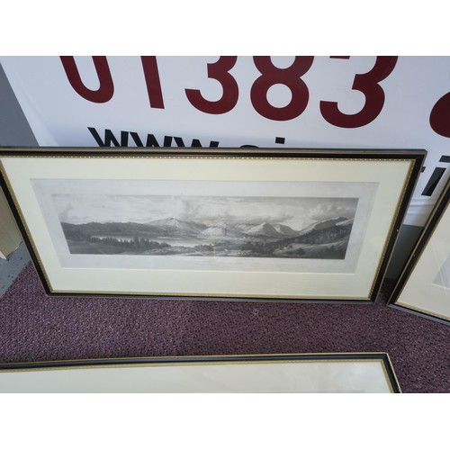 343 - Four Vintage Prints DepictingLake Windermere, The Vale of Grasmere, Keswick Lake, Rydal the prints l... 