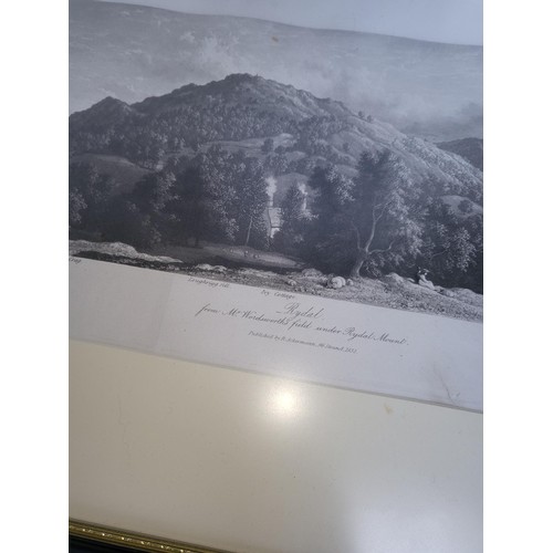 343 - Four Vintage Prints DepictingLake Windermere, The Vale of Grasmere, Keswick Lake, Rydal the prints l... 