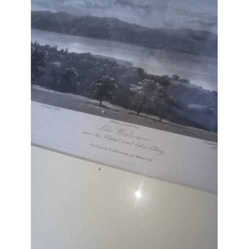 343 - Four Vintage Prints DepictingLake Windermere, The Vale of Grasmere, Keswick Lake, Rydal the prints l... 