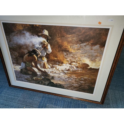 345 - Howard Terpning Signed Limited Edition Print 339/1000 Titled Apache Fire Makers Item Measures 94cm L... 