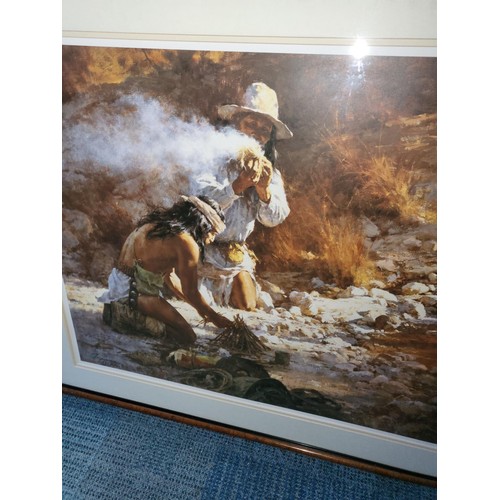 345 - Howard Terpning Signed Limited Edition Print 339/1000 Titled Apache Fire Makers Item Measures 94cm L... 