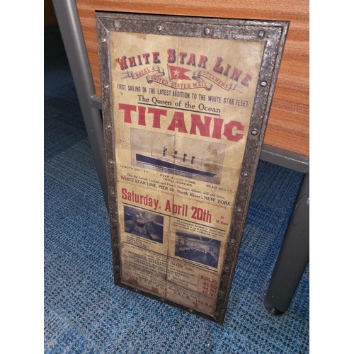 346 - Reproduction Titanic Poster Custom Framed to Make it Look Real Measures 46.5cm Tall by 21.5cm Wide