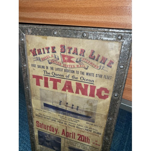 346 - Reproduction Titanic Poster Custom Framed to Make it Look Real Measures 46.5cm Tall by 21.5cm Wide