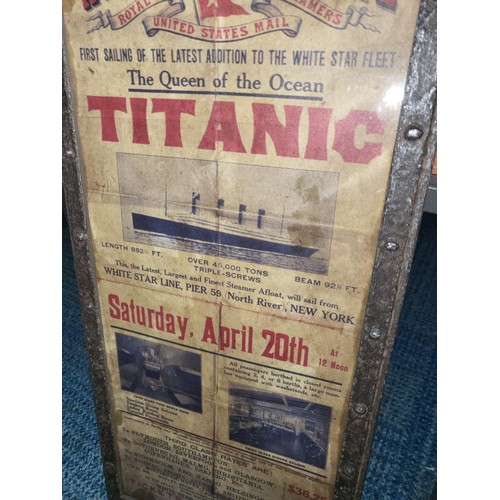 346 - Reproduction Titanic Poster Custom Framed to Make it Look Real Measures 46.5cm Tall by 21.5cm Wide