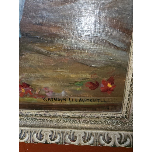 383 - Original Still Life Oil Painting Signed Kathryn Lee Mitchell Measures 115cm Tall by 78cm