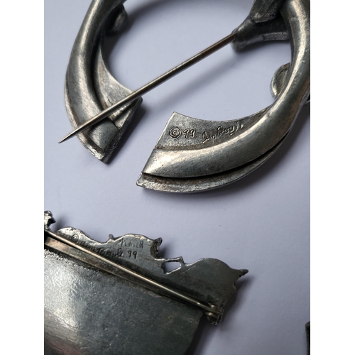 260B - Jim Boyle Pewter Jewellery Designed at The Rams Horn Shop in Mayville New York Seven Pieces in Total... 