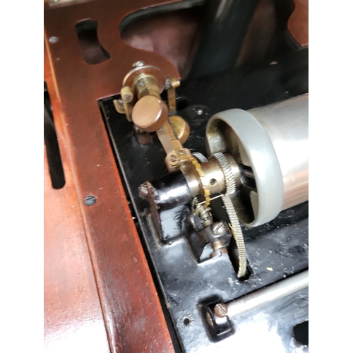 300A - Thomas Edison Amberola Cylinder Phonograph in Mahogany in Working Order Comes with Winding Key Missi... 