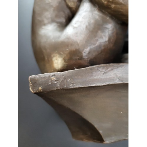 117 - Nude Lady Seated Resin Bronze Sculpture, Signed as Seen in Photo 12/12 Height 23cm