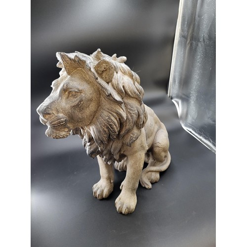 120 - Large Lion Sculpture Hollow Resin, Height 48cm