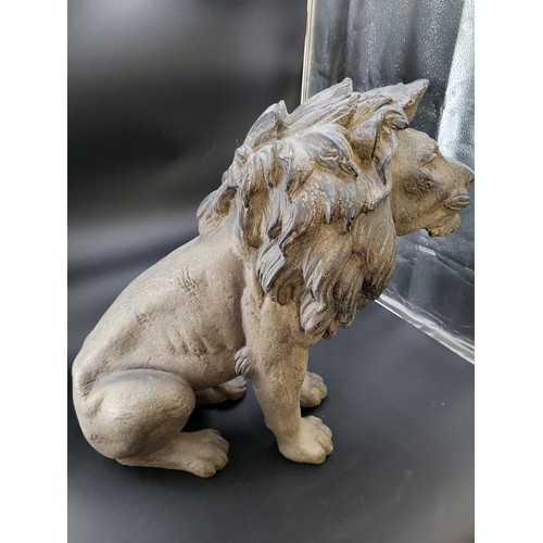 120 - Large Lion Sculpture Hollow Resin, Height 48cm