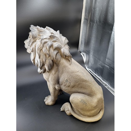 120 - Large Lion Sculpture Hollow Resin, Height 48cm