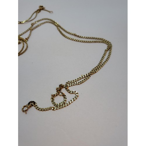 16 - Three 9ct Gold Chains Measure 48cm Unclasped all Fully Hallmarked (Weight 7g)