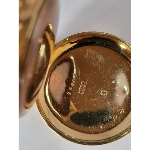 26 - 18ct Gold Ladies Half Hunter Pocket Watch in Working Order Inner Cover Plated ( Weight 26.8g include... 