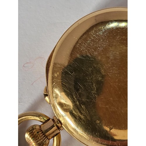 26 - 18ct Gold Ladies Half Hunter Pocket Watch in Working Order Inner Cover Plated ( Weight 26.8g include... 