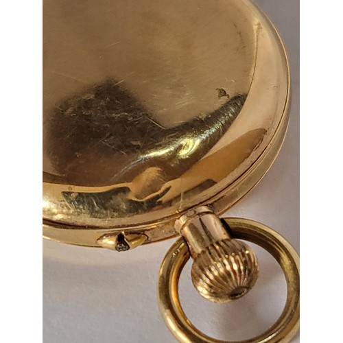 26 - 18ct Gold Ladies Half Hunter Pocket Watch in Working Order Inner Cover Plated ( Weight 26.8g include... 