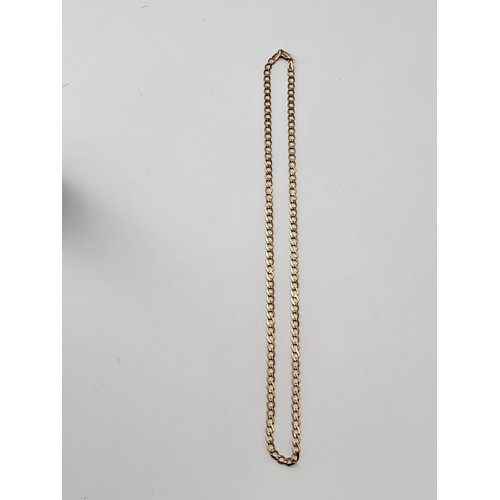 64 - 9ct Gold Curb Chain Measures 50cm Long Unclasped (Weighs 7.8g)