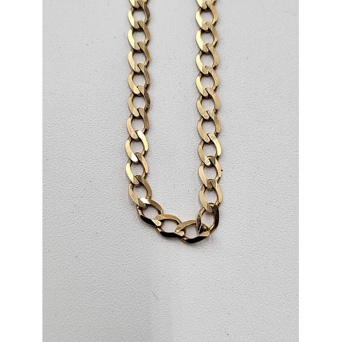 64 - 9ct Gold Curb Chain Measures 50cm Long Unclasped (Weighs 7.8g)