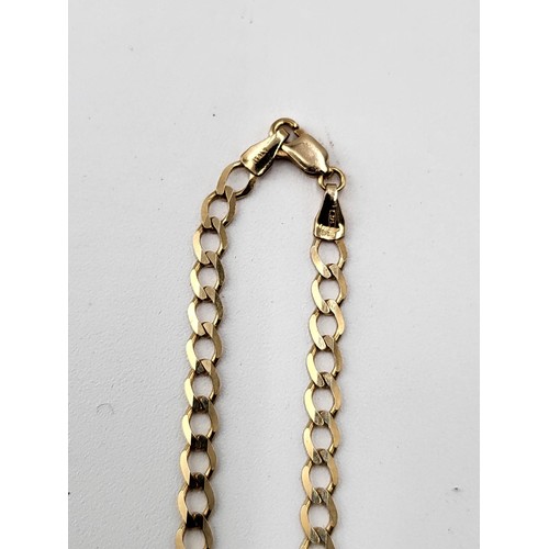 64 - 9ct Gold Curb Chain Measures 50cm Long Unclasped (Weighs 7.8g)