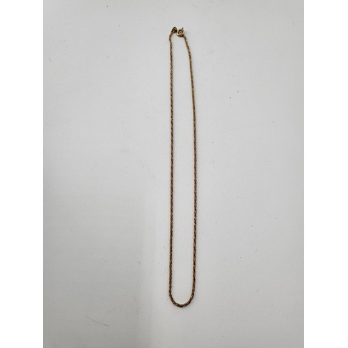65 - 18ct Gold Necklace Measures 40cm Long Unclasped (Weighs 3.3g)