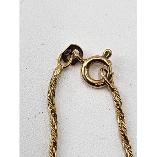 65 - 18ct Gold Necklace Measures 40cm Long Unclasped (Weighs 3.3g)