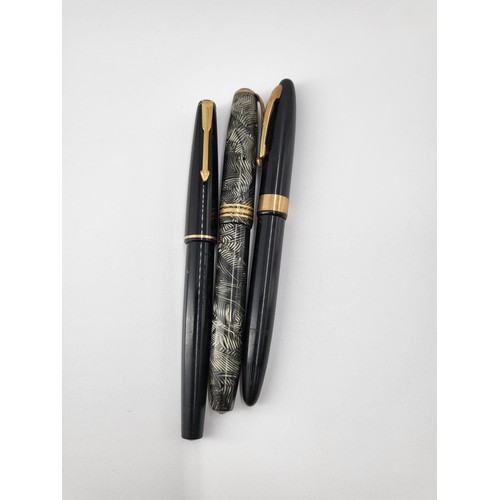72 - Three Vintage Pens Includes Conway Stewart 14ct Gold Nib, Sheaffer 14ct Gold Nib, Parker 17 Pen