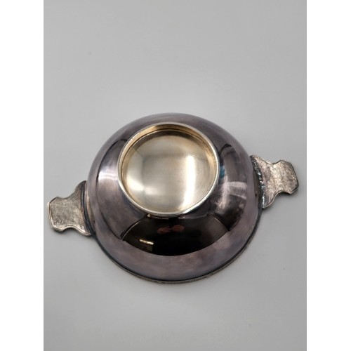 74 - Sterling Silver Quaich with Presentation Inscription on Front Presented 1998 Hallmarked Edinburgh ( ... 