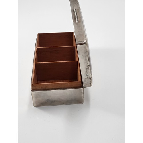 75 - Sterling Silver Cigarette Box in Nice Condition Measures 17.5cm Long by 9cm Deep