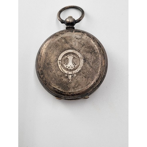 83 - Sterling Silver Cased Open Face Pocket watch Not Working & Case Scratched
