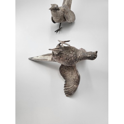 87 - Pair of Solid Sterling Silver Pheasant Centerpieces in Stunning condition Fully Hallmarked Under The... 