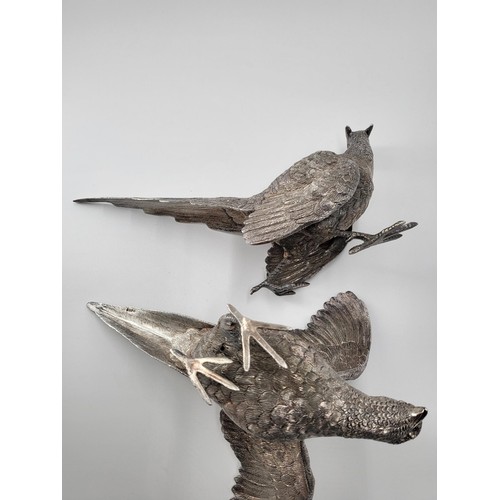 87 - Pair of Solid Sterling Silver Pheasant Centerpieces in Stunning condition Fully Hallmarked Under The... 