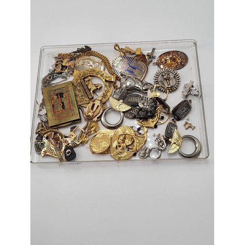 86 - Collection of Egyptian Costume Jewellery Includes Pendants, Rings, Brooches