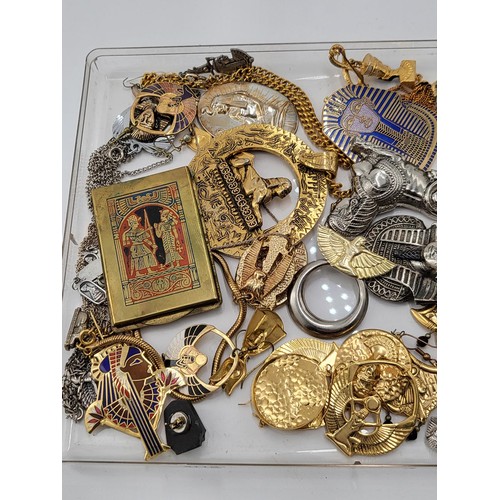 86 - Collection of Egyptian Costume Jewellery Includes Pendants, Rings, Brooches