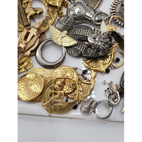 86 - Collection of Egyptian Costume Jewellery Includes Pendants, Rings, Brooches
