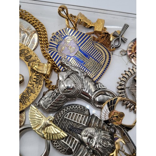 86 - Collection of Egyptian Costume Jewellery Includes Pendants, Rings, Brooches