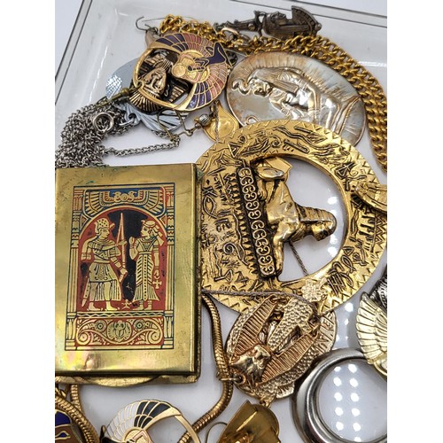 86 - Collection of Egyptian Costume Jewellery Includes Pendants, Rings, Brooches