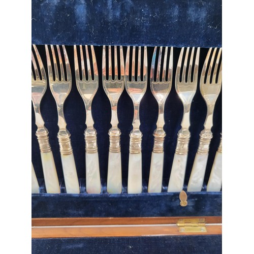 89 - Cased Silver Plated & Mother of Pearl Fruit Forks & Knifes