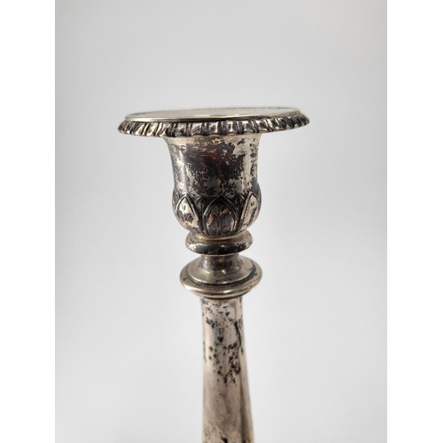 73 - Pair of Silver Candlesticks Hallmarked for Danish Maker Peter R Hinnerup 1850 Bases to Have Weights ... 