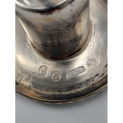 73 - Pair of Silver Candlesticks Hallmarked for Danish Maker Peter R Hinnerup 1850 Bases to Have Weights ... 