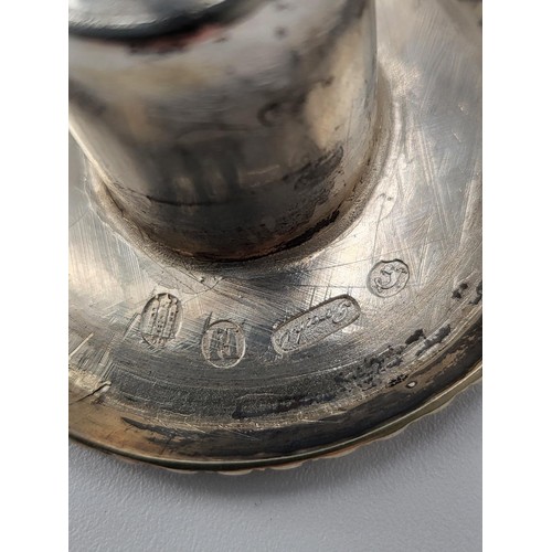 73 - Pair of Silver Candlesticks Hallmarked for Danish Maker Peter R Hinnerup 1850 Bases to Have Weights ... 