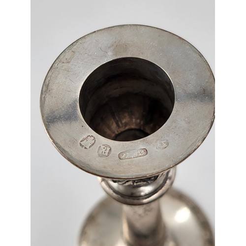 73 - Pair of Silver Candlesticks Hallmarked for Danish Maker Peter R Hinnerup 1850 Bases to Have Weights ... 
