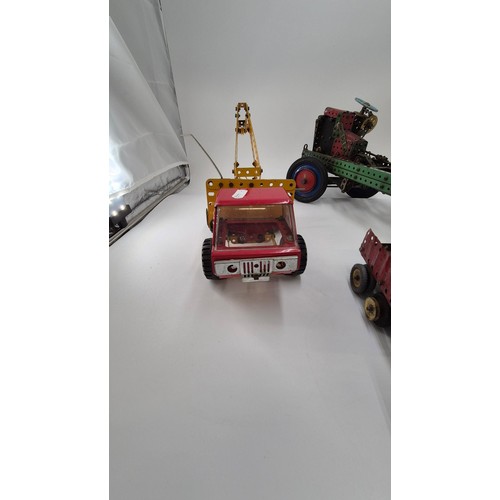110 - Three Vintage Meccano Vehicles Great Detail in Engine Area in Large One