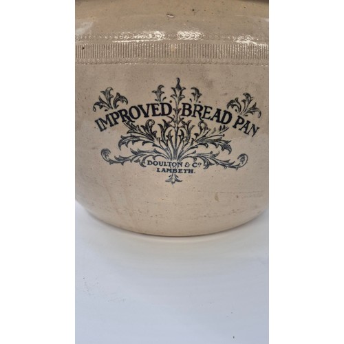 105 - Doulton & Lambeth Rare Pottery Bread Pan with Lid Height 29cm Very Rare to Find Complete Lid