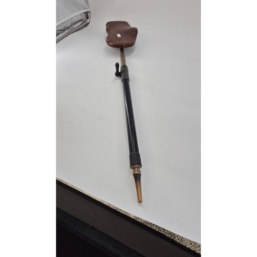 111 - Antique William Mills Telescopic Shooting Stick/Seat (Early 1900) Length 85cm